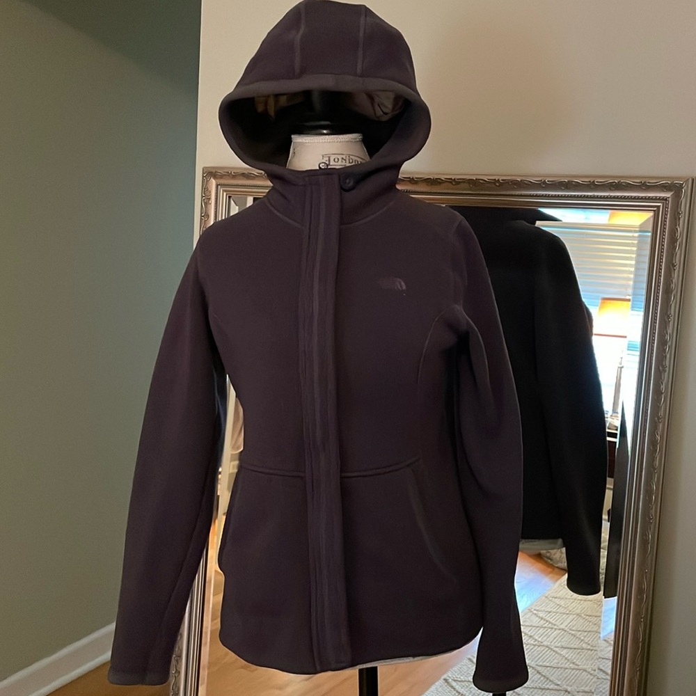 THE NORTH FACE WOMEN’S SWEATER FLEECE HOODED ZIP-UP JACKET SIZE MEDIUM PURPLE